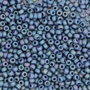 Miyuki rocailles Perlen 11/0 - Opaque glazed frosted rainbow bayberry blue 11-4703